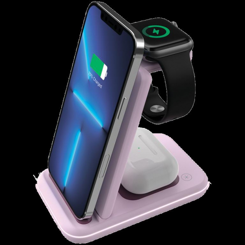 CANYON wireless charger WS-304 15W 3in1 Iced Pink