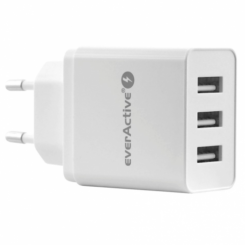 everActive PHONE CHARGER 3X USB 3, 4A WHITE