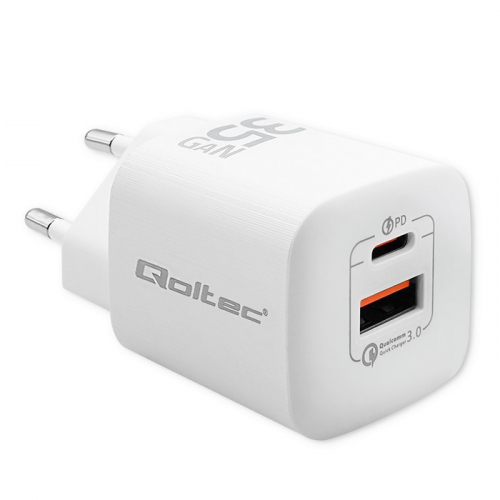 Qoltec GaN ULTRA 35W charger 5V 20V, 2.25A 3A, USB C