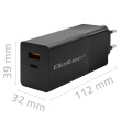 Qoltec GaN Power PRO charger 1xUSB C, 1xUSB, 100W
