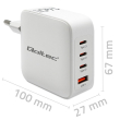 Qoltec GaN 140W charger 5V 20V 2.5A 5A,3xUSB C PD,1xUS