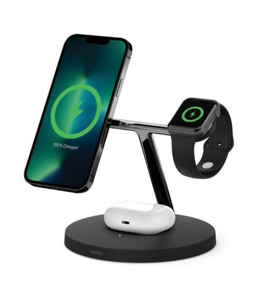 Belkin BOOST CHARGE PRO 3-in-1 wireless charging cradle MagSafe black