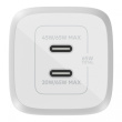 Belkin 65W DUAL USB-C GAN WALL PPS White