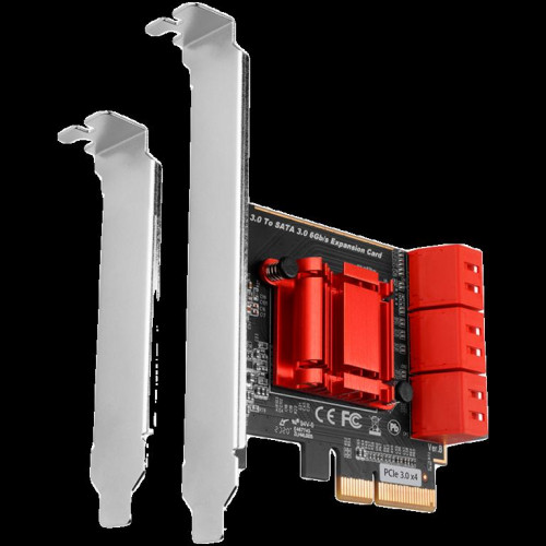 Six-channel SATA III PCI-Express controller with six internal SATA ports. Standard & Low profile.