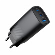Gembird - Power adapter - 65 Watt - 4.8 A - Quick Charge 3.0 - 3 output connectors (USB, 24 pin USB-C) - black 