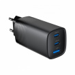 Gembird - Power adapter - 65 Watt - 4.8 A - Quick Charge 3.0 - 3 output connectors (USB, 24 pin USB-C) - black 