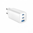Gembird - Power adapter - 65 Watt - 4.8 A - Quick Charge 3.0 - 3 output connectors (USB, 24 pin USB-C) - white 
