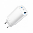 Gembird - Power adapter - 65 Watt - 4.8 A - Quick Charge 3.0 - 3 output connectors (USB, 24 pin USB-C) - white 
