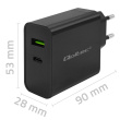 Qoltec Super Quick PD charger 1xUSB C, 1xUSB, 45W