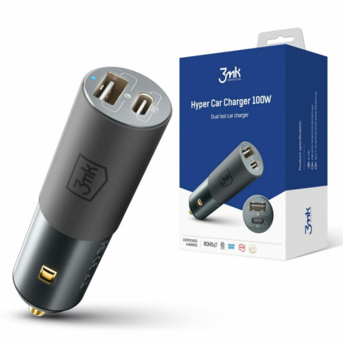 3MK Car charger 100W PD 1xUSB-C+USB-A