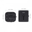 AUKEY PA-TA01 Black Universal Traver Adapter 2xUSB+1xUSB C 7.8A Fits in 150 Countries