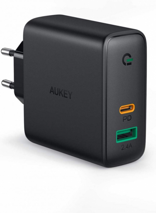 AUKEY PA-D3 Wall Charger 2xUSB Power Delivery (1xUSB+1xUSB C) 5.4A 60W Dynamic Detect