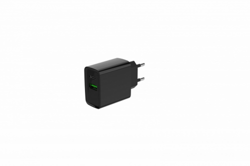 Gembird Power Delivery Charger USB-A USB-C 20W Black