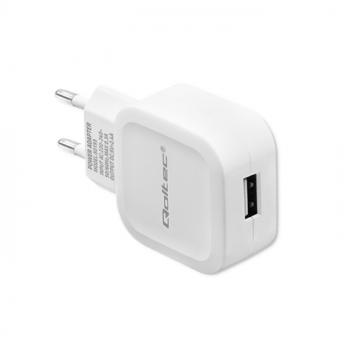 Qoltec Charger 12W 5V 2.4A USB White