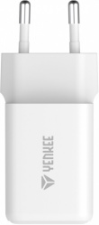YENKEE USB C mains charger 2x18W 3A Power delivery 3.0 QC3.0 White