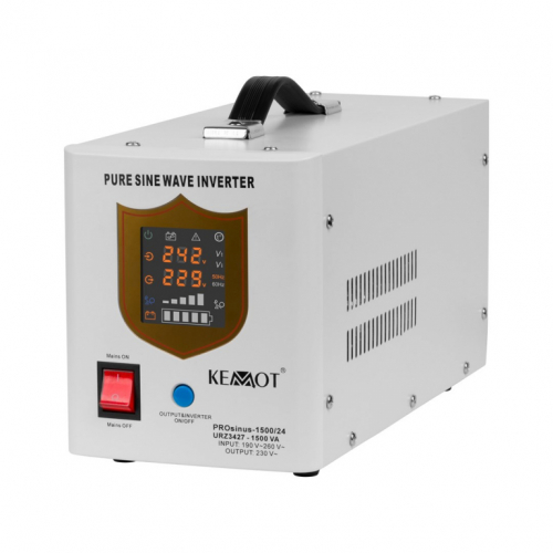 Uninterruptible power supply KEMOT PROsinus-1500/24 converter with pure sine wave and charging function 24V 230V 1500VA/1050W