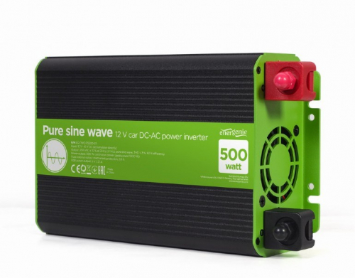 EnerGenie EG-PWC-PS500-01 power adapter/inverter Auto 500 W Black, Green