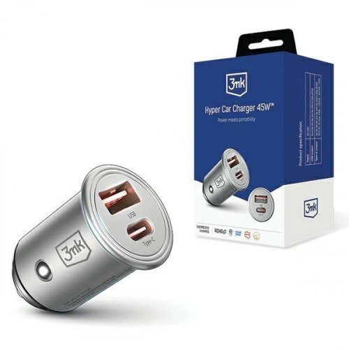 3MK Car charger 45W 1xUSB-C +USB-A