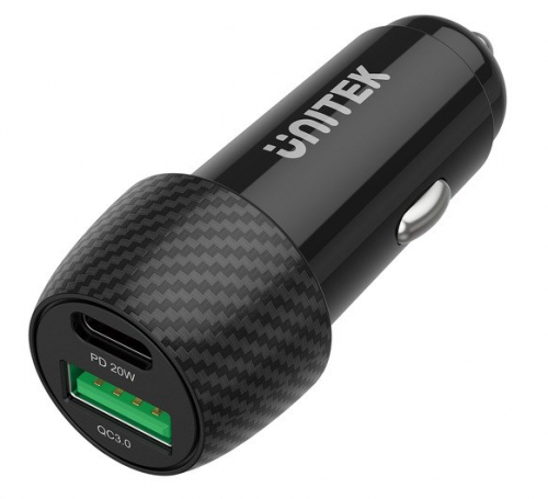 Unitek P1400A Car charger 38W USB-A USB-C QC 3.0