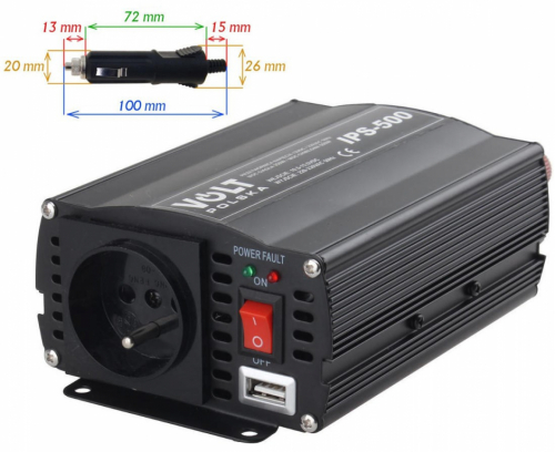 INVERTER VOLT POLSKA IPS-500 12V / 230V 350/500 W