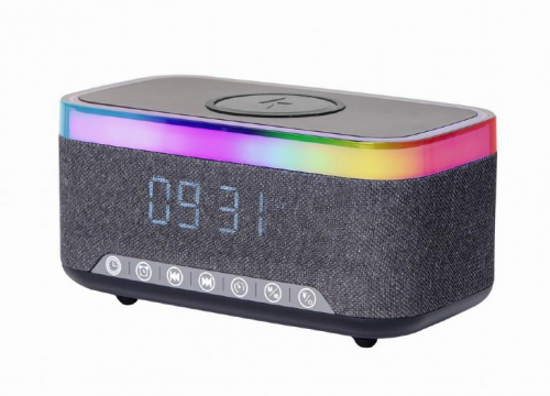 MOBILE CHARGER WRL&ALARM CLOCK/DAC-SPKBT-QC15-BK GEMBIRD