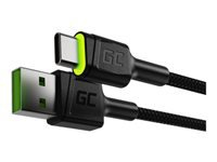 GREENCELL Cable GC Ray USB - USB-C 200cm green LED backlight Ultra Charge QC 3.0