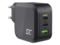 GREEN CELL Charger PowerGaN 65W 2x USB-C PD 1x USB-A UC GaN