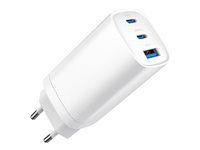 GEMBIRD 3-port 65W GaN USB PowerDelivery fast charger white