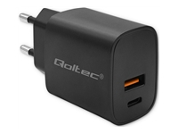 QOLTEC 52377 GaN POWER PRO charger 1xUSB-C 1xUSB 30W 5-20V 1.5-3A Black