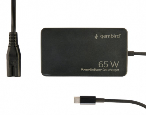 Gembird Universal charger 65W USB-C fast charger black