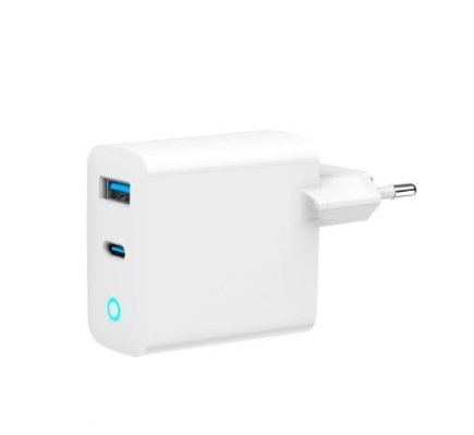Gembird GaN USB-A USB-C Charger LED 30W PD QC3.0 white