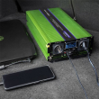 Qoltec Monolith Voltage Converter | Charging the battery | UPS | 2000W | 4000W |12V to 230V |Pure Sine | LCD black-green