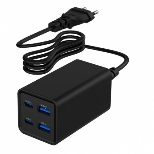 Gembird Universal charger 65W GaN 2xUSB-A 2xUSB-C fast charger black