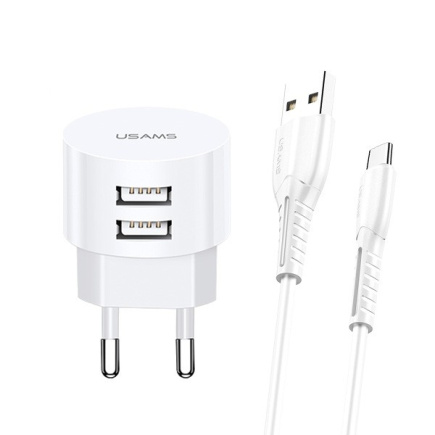 USAMS Charger T20 2xUSB 2,1A microUSB