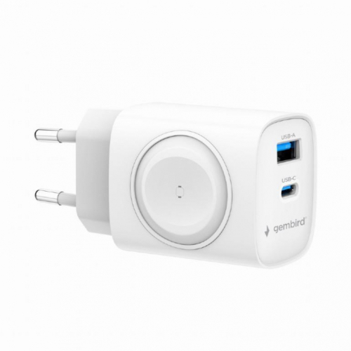 RGER USB 2IN1 20W 2PORT/TA-UC-PDQCW20-01-W GEMBIRD