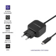 Qoltec Charger 17W | 5V | 3.4A | USB + USB typ C