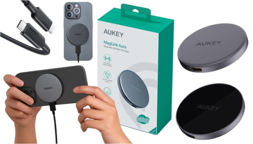 AUKEY LC-MC10 Qi2 Wireless Charger MagSafe 15W 3A USB-C