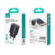 USAMS Charger 30W GaN LED USB+USB-C CC229 Black