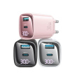USAMS Charger 30W GaN LED USB+USB-C CC229 Black