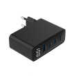 Gembird Universal charger 100W GaN 1xUSB-A 3xUSB-C fast charger LCD black