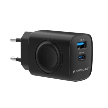 Gembird USB-A USB-C charger 20W PowerDelivery Quick Charge 3.0, black