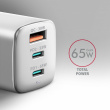Axagon ACU-DPQ65W mobile device charger Mobiiltelefon, Netbook, Laptop, Smartphone, Smartwatch, Tablet, Universal White AC Fast charging Indoor