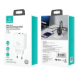 USAMS Charging USB-C+USB-A 45W GaN PD 3.0 Fast Whi