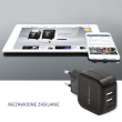 Qoltec Network Charger 17W | 5V | 3.4A | 2xUSB + Cable USB typC
