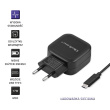Qoltec Network Charger 17W | 5V | 3.4A | 2xUSB + Cable USB typC