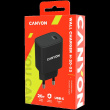 CANYON H-20, PD 20W Input: 100V-240V, Output: 1 port charge: USB-C:PD 20W (5V3A/9V2.22A/12V1.67A) , Eu plug, Over- Voltage ,  over-heated, over-current and short circuit protection Compliant with CE RoHs,ERP. Size: 80*42.3*30mm, 55g, Black