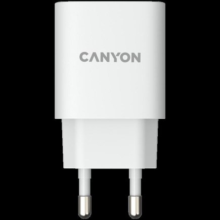CANYON H-20-04, PD 20W/QC3.0 18W WALL Charger with 1-USB A+ 1-USB-C   Input: 100V-240V, Output: 1 port charge: USB-C:PD 20W (5V3A/9V2.22A/12V1.67A) , USB-A:QC3.0 18W (5V3A/9V2.0A/12V1.5A), 2 port charge: common charge,  total 5V, 3A, Eu plug  , Over-