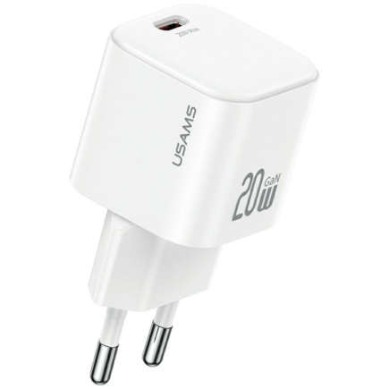 USAMS Charger 20W 1xUSB-C + Cable USB-C white