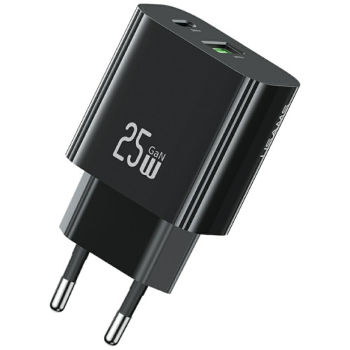 USAMS Charger 25W 1xUSB-C 1xUSB-A Fast Charging