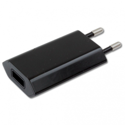 Techly Slim USB charger 230V - 5V/1A Must